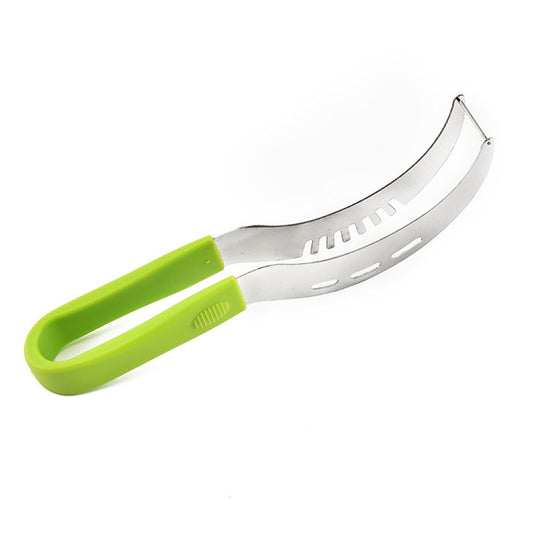 YG-WS03 Stainless Steel Watermelon Clip Easy Access Integrated Plastic Handle Cantaloupe Cut Fruit Cutting Device, Watermelon Clip