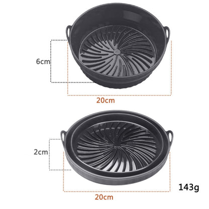 Air Fryer Grill Mat High Temperature Resistant Silicone Baking Tray, Specification: Round Inner Red, Round Black, Round Gray, Round Green, Round Pink, Round Blue, Round Orange, Square Black, Square Gray, Square Green, Square Pink, Square Blue����������...