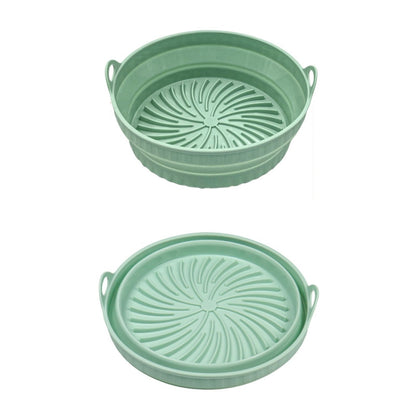 Air Fryer Grill Mat High Temperature Resistant Silicone Baking Tray, Specification: Round Inner Red, Round Black, Round Gray, Round Green, Round Pink, Round Blue, Round Orange, Square Black, Square Gray, Square Green, Square Pink, Square Blue����������...
