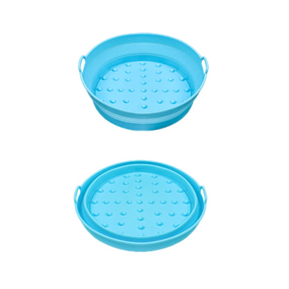 Air Fryer Grill Mat High Temperature Resistant Silicone Baking Tray, Specification: Round Inner Red, Round Black, Round Gray, Round Green, Round Pink, Round Blue, Round Orange, Square Black, Square Gray, Square Green, Square Pink, Square Blue����������...