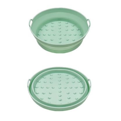 Air Fryer Grill Mat High Temperature Resistant Silicone Baking Tray, Specification: Round Inner Red, Round Black, Round Gray, Round Green, Round Pink, Round Blue, Round Orange, Square Black, Square Gray, Square Green, Square Pink, Square Blue����������...