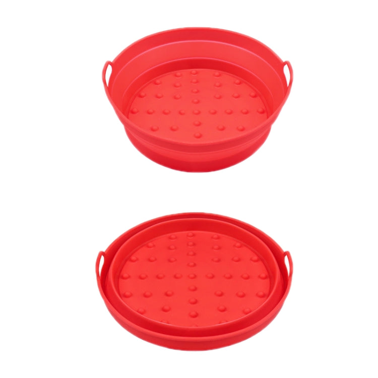 Air Fryer Grill Mat High Temperature Resistant Silicone Baking Tray, Specification: Round Inner Red, Round Black, Round Gray, Round Green, Round Pink, Round Blue, Round Orange, Square Black, Square Gray, Square Green, Square Pink, Square Blue����������...