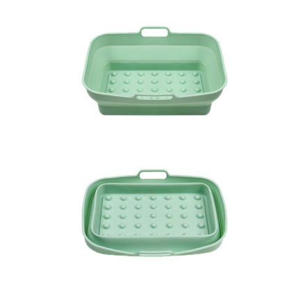 Air Fryer Grill Mat High Temperature Resistant Silicone Baking Tray, Specification: Round Inner Red, Round Black, Round Gray, Round Green, Round Pink, Round Blue, Round Orange, Square Black, Square Gray, Square Green, Square Pink, Square Blue����������...