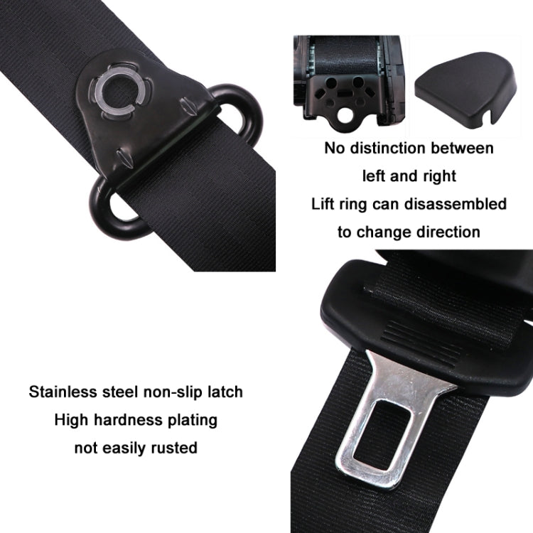Universal 3-point Car Retrofit Seat Belt With Emergency Locking, Iron Bar Latch, Iron Buckle, Braided Straps