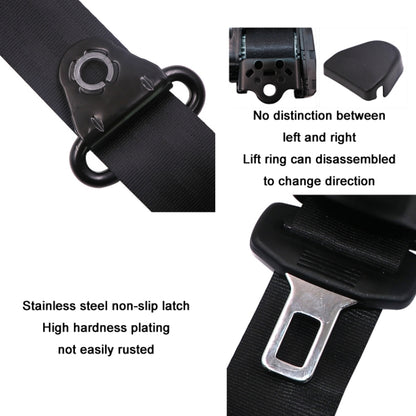 Universal 3-point Car Retrofit Seat Belt With Emergency Locking, Iron Bar Latch, Iron Buckle, Braided Straps