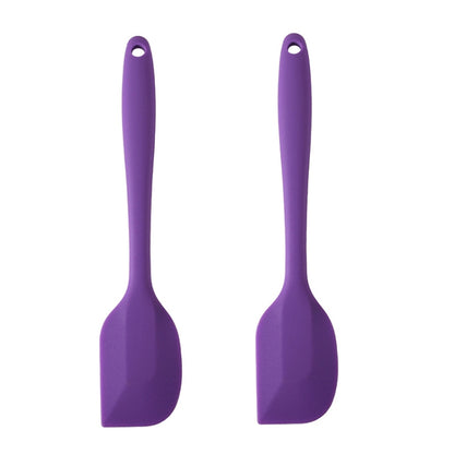 2pcs Large Integrated Silicone Scraper Chocolate Cream Mixing Knife, Large Blue, Large Black, Large Green, Large Purple, Large Orange, Large Red, Large Pink, Large Yellow