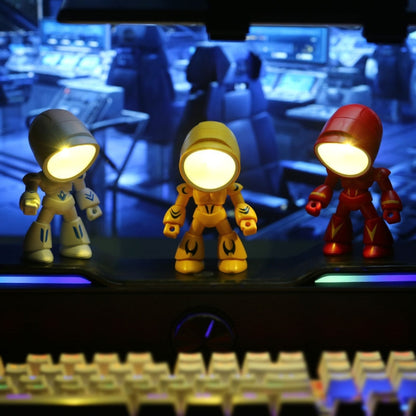 9622 LED Mini Foldable Cartoon Policeman Night Light Desktop Magnetic Desk Lamp, 9622 (Green), 9622 (Blue), 9622 (White), 9622 (Red), 9622 (Black), 9622 (Yellow)