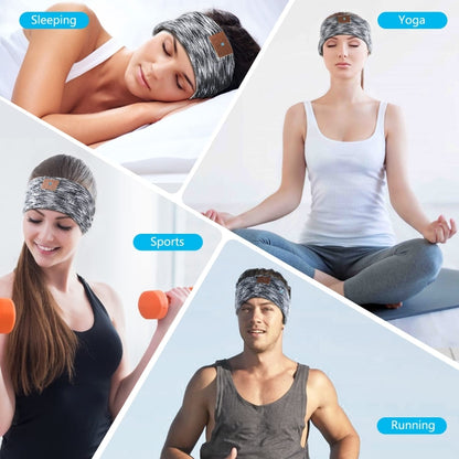 Bluetooth Wireless Headband Quick Drying Sleeping Headphones with HD Speakers, Stripe Black