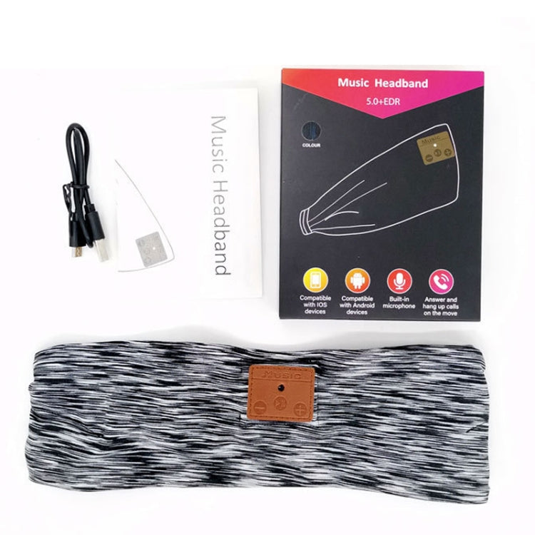 Bluetooth Wireless Headband Quick Drying Sleeping Headphones with HD Speakers, Stripe Black