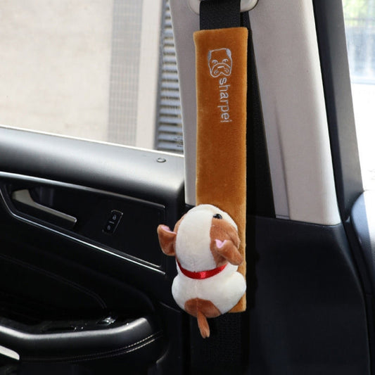 002 Cute Cartoon Thicked Seat Belt Anti-Strangled Protective Cushion, Length:, 30.5cm (Brown Dog), 30.5cm (Beige Dog), 30.5cm (Gray Cat), 30.5cm (Pink Cat), 30.5cm (Gray Fox), 30.5cm (Bear), 23cm (Brown Dog), 23cm (Beige Dog), 23cm (Gray Cat)����������...