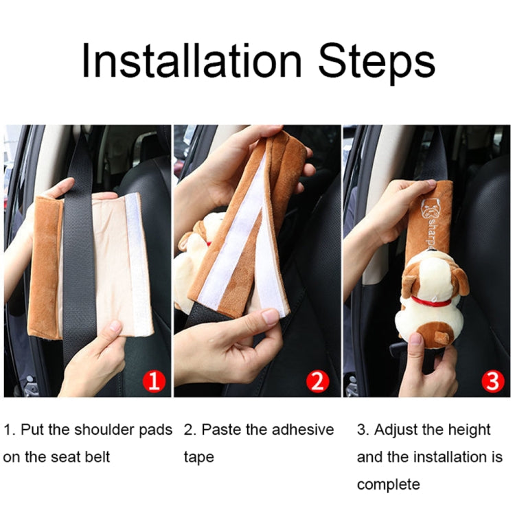 002 Cute Cartoon Thicked Seat Belt Anti-Strangled Protective Cushion, Length:, 30.5cm (Brown Dog), 30.5cm (Beige Dog), 30.5cm (Gray Cat), 30.5cm (Pink Cat), 30.5cm (Gray Fox), 30.5cm (Bear), 23cm (Brown Dog), 23cm (Beige Dog), 23cm (Gray Cat)����������...
