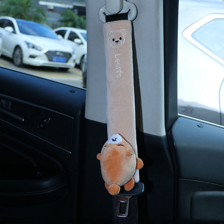 002 Cute Cartoon Thicked Seat Belt Anti-Strangled Protective Cushion, Length:, 30.5cm (Brown Dog), 30.5cm (Beige Dog), 30.5cm (Gray Cat), 30.5cm (Pink Cat), 30.5cm (Gray Fox), 30.5cm (Bear), 23cm (Brown Dog), 23cm (Beige Dog), 23cm (Gray Cat)����������...