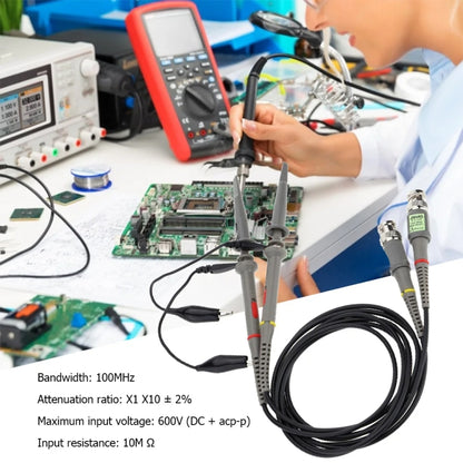 قطعتان من مسبار راسم الذبذبات P6100 DC-100MHz موصلات BNC ومشبك المنظار، P6100