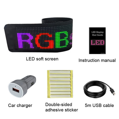 Car LED Flexible Display Cell Phone APP Control Bluetooth Connection, S1664RGB 390x107mm, S1696RGB 672x122mm, S3264RGB 390x187mm, S3296RGB 672x218mm