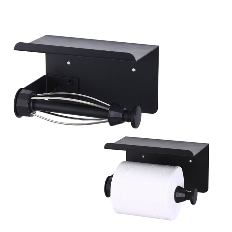 Stainless Steel Damping Paper Towel Holder Punch-free Roll Paper Storage Rack, Style 2