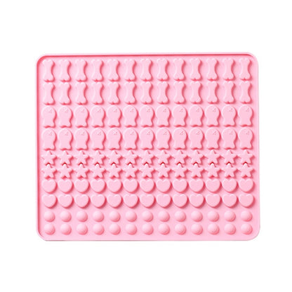 130 Grids Silicone Mat Baking Mold Mini Pet Snacks Dog Food Baking Pan Mold Biscuit Cake Mold, Blue, Pink