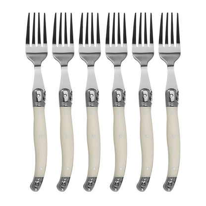 Stainless Steel Knife Fork Spoon Set Plastic Handle Western Tableware, 3 In 1, 4 In 1, 6 Knives, 6 Forks, 6 Spoons, 6 Tea Spoons