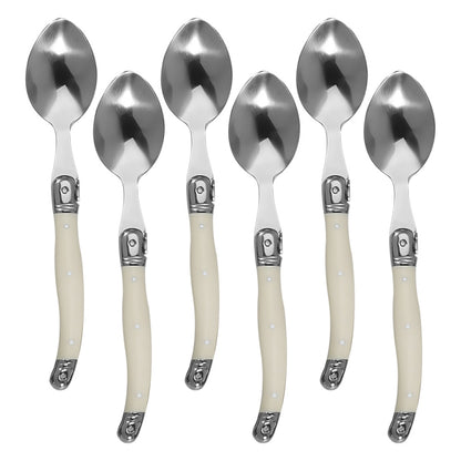 Stainless Steel Knife Fork Spoon Set Plastic Handle Western Tableware, 3 In 1, 4 In 1, 6 Knives, 6 Forks, 6 Spoons, 6 Tea Spoons
