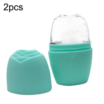 2pcs L-03-01 Face Ice Apparatus Massage Ice Roller Beauty Makeup Silicone Face Ice Tray, Makeup Rose Red, Makeup Olive Green With Hole, Makeup Vitality Orange With Hole, Makeup Charm Purple With Hole, Makeup Blue With Hole, Makeup Rose Red With Hole���...