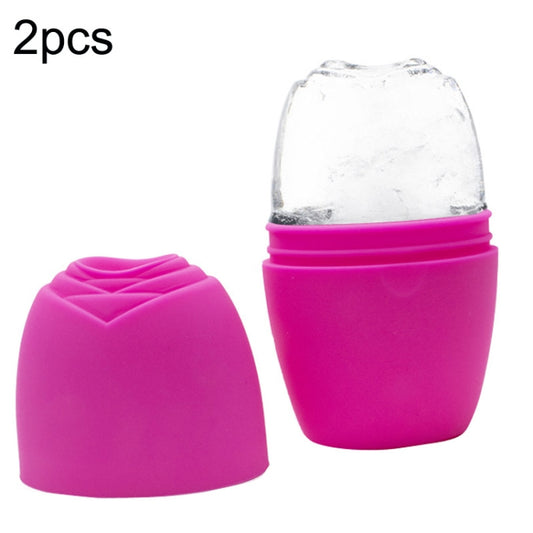 2pcs L-03-01 Face Ice Apparatus Massage Ice Roller Beauty Makeup Silicone Face Ice Tray, Makeup Rose Red, Makeup Olive Green With Hole, Makeup Vitality Orange With Hole, Makeup Charm Purple With Hole, Makeup Blue With Hole, Makeup Rose Red With Hole���...