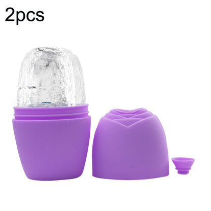 2pcs L-03-01 Face Ice Apparatus Massage Ice Roller Beauty Makeup Silicone Face Ice Tray, Makeup Rose Red, Makeup Olive Green With Hole, Makeup Vitality Orange With Hole, Makeup Charm Purple With Hole, Makeup Blue With Hole, Makeup Rose Red With Hole���...