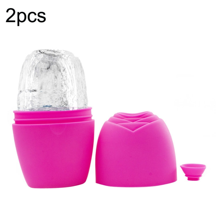 2pcs L-03-01 Face Ice Apparatus Massage Ice Roller Beauty Makeup Silicone Face Ice Tray, Makeup Rose Red, Makeup Olive Green With Hole, Makeup Vitality Orange With Hole, Makeup Charm Purple With Hole, Makeup Blue With Hole, Makeup Rose Red With Hole���...