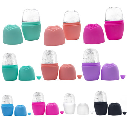 2pcs L-03-01 Face Ice Apparatus Massage Ice Roller Beauty Makeup Silicone Face Ice Tray, Makeup Rose Red, Makeup Olive Green With Hole, Makeup Vitality Orange With Hole, Makeup Charm Purple With Hole, Makeup Blue With Hole, Makeup Rose Red With Hole���...