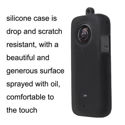 جراب حماية من السيليكون من Sunnylife ST-Q9420 لكاميرا Insta360 One X2، جراب أسود للجسم + حبل قصير لكاميرا Insta360 One X2، جراب شاشة عدسة أحمر لكاميرا Insta360 One X2، جراب شاشة عدسة أسود لكاميرا Insta360 One X2