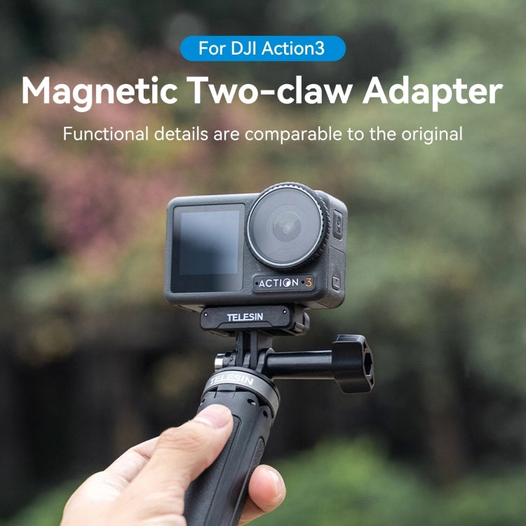 ملحقات كاميرا الحركة DJI OSMO Action 3 TELESIN محول مغناطيسي بمخلبين، محول مغناطيسي بمخلبين