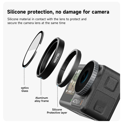 لكاميرا DJI OSMO Action 3 / 4 TELESIN ND CPL، مجموعة فلاتر عدسة بإطار من سبائك الألومنيوم، CPL+ND8/16/32