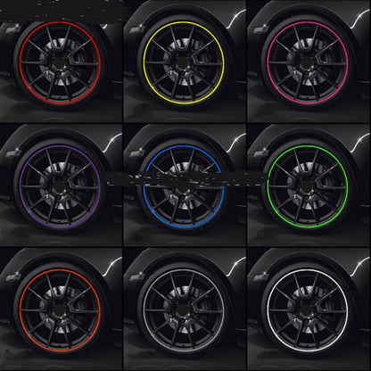 8m/roll Car Wheel General Sticker Modified Protection Sticker Anti-collision Strip, 1roll Green, 1roll Orange, 1roll Gray, 1roll White, 1roll Black, 1roll Red, 1roll Yellow, 1roll Pink, 1roll Purple, 1roll Blue