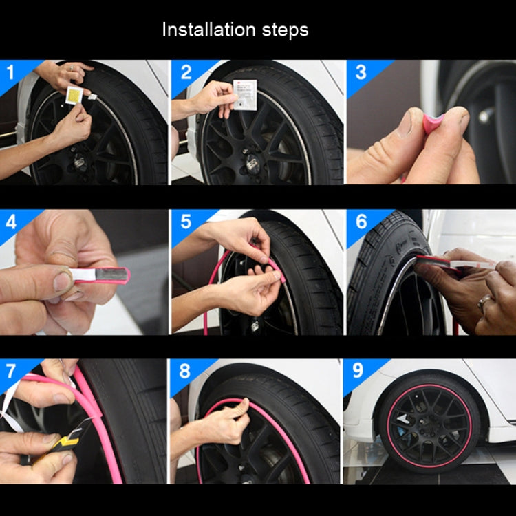 Car Wheel General TPE Protection Ring Bumper Wheel Decoration Modification Supplies, Orange, Gray, Red, Green, Blue, Pink, Purple, Black, Yellow, White