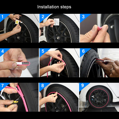 Car Wheel General TPE Protection Ring Bumper Wheel Decoration Modification Supplies, Orange, Gray, Red, Green, Blue, Pink, Purple, Black, Yellow, White