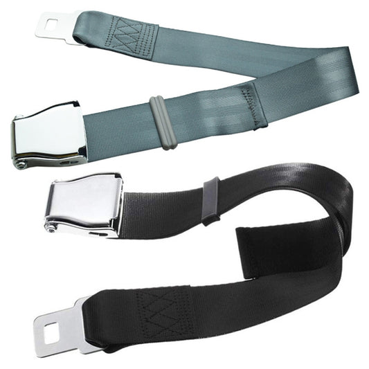Two Point Aircraft Buckle Adjustable Seat Belt Extended Band, Aircraft Buckle Seat Belt(Black), Aircraft Buckle Seat Belt(Gray)