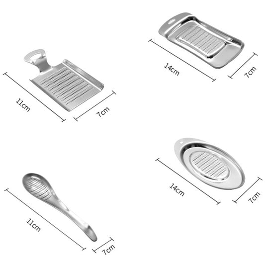 KS1001 Thicken Stainless Steel Ginger Garlic Vegetable Puree Grinder, Square, Spoon