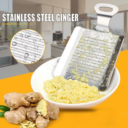 KS1001 Thicken Stainless Steel Ginger Garlic Vegetable Puree Grinder, Square, Spoon