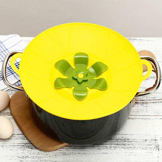 Silicone Flower Spill-proof Pot Lid Rotatable Pot Lid Kitchen Gadget, Size:, 23cm Yellow, 23cm Gray, 29cm Yellow, 29cm Gray