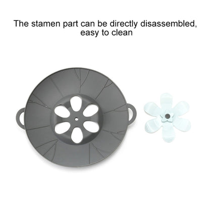 Silicone Flower Spill-proof Pot Lid Rotatable Pot Lid Kitchen Gadget, Size:, 23cm Yellow, 23cm Gray, 29cm Yellow, 29cm Gray
