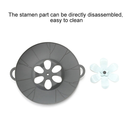 Silicone Flower Spill-proof Pot Lid Rotatable Pot Lid Kitchen Gadget, Size:, 23cm Yellow, 23cm Gray, 29cm Yellow, 29cm Gray