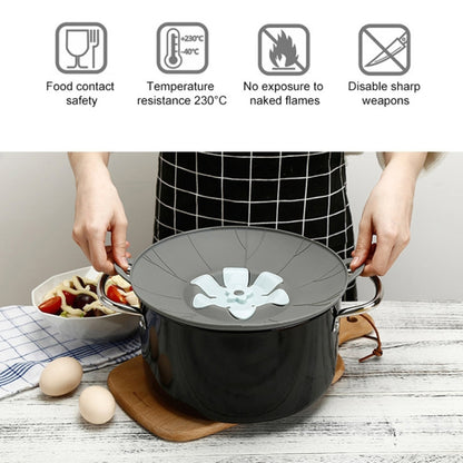 Silicone Flower Spill-proof Pot Lid Rotatable Pot Lid Kitchen Gadget, Size:, 23cm Yellow, 23cm Gray, 29cm Yellow, 29cm Gray