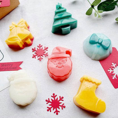 6 Cavity Cake Mold Food Grade Non-Stick Silicone Merry Christmas Festival Dessert Making Mould, Pink Style 1, Pink Style 2