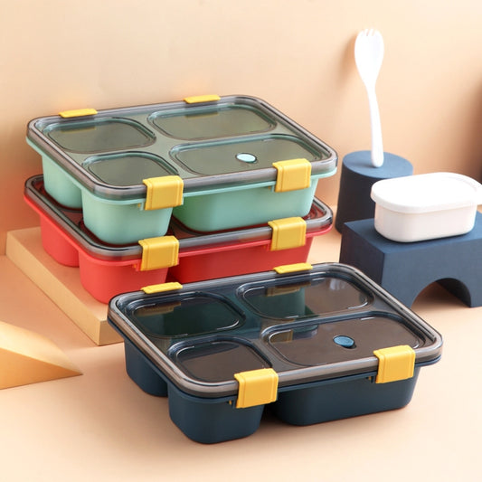 Sealed Compartment Microwave Plastic Lunch Box Portable Student Lunch Plate, 850ml (Blue), 850ml (Green), 850ml (Red), 1.3L (Blue), 1.3L (Red), 1.3L (Green)