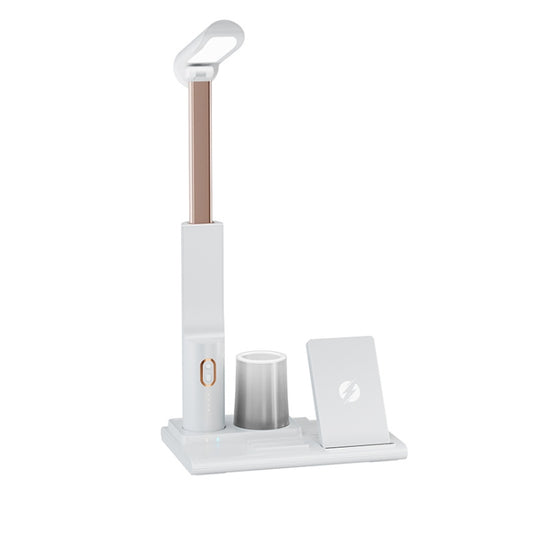 X5 15W Wireless Charging Folding Desk Lamp Phone Stand with Pen Holder, X5 White