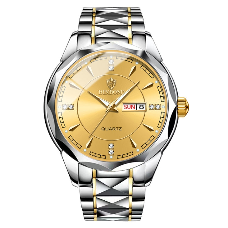 BINBONG B5552 Luminous Multifunctional Business Calendar Quartz Watch