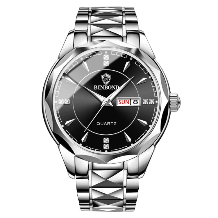 BINBONG B5552 Luminous Multifunctional Business Calendar Quartz Watch