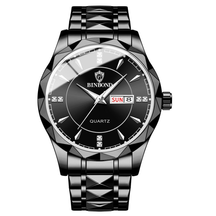 BINBONG B5552 Luminous Multifunctional Business Calendar Quartz Watch