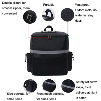 RH848 Takeaway Box Shoulder Insulation Delivery Box Rider Errand Delivery Backpack, Takeaway Box(Black)