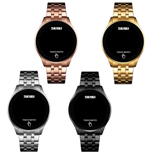 SKMEI 1579 Simple Touch Screen LED Luminous Stainless Steel Electronic Watch