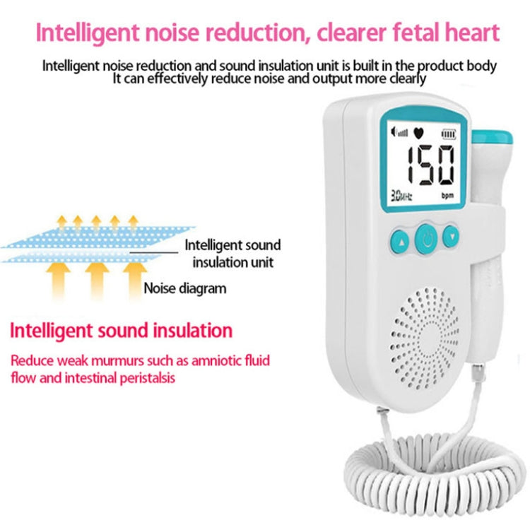 B3 Home Doppler Ultrasound Handheld Fetal Heart Pregnant Women Fetal Heart Monitor, B3(Green), B3(Blue)