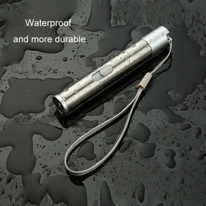 3 in 1 USB Rechargeable Flashlight Infrared Laser Pen Currency Detector Lamp, Silver